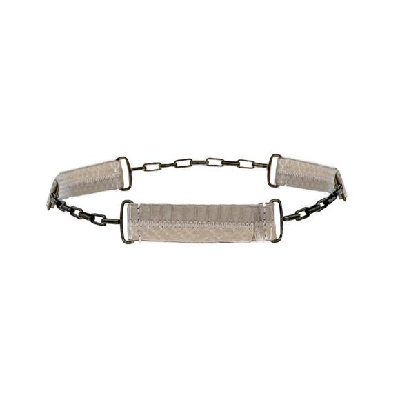 CAROLINA HERRERA Snakeskin & Leather Chain Belt In Latte S - Picture 1 of 9